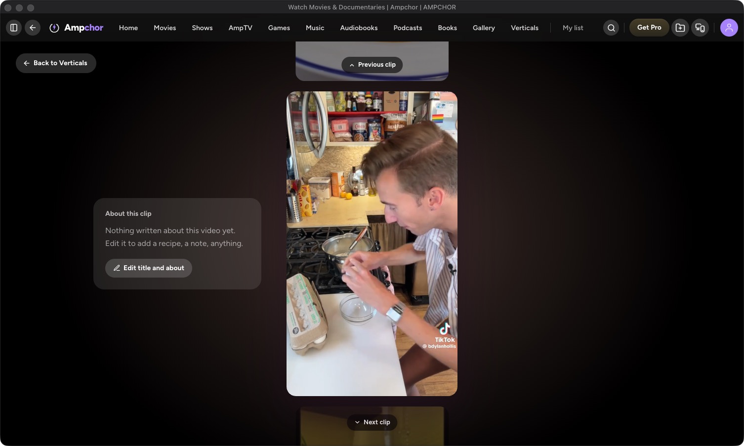 A short vertical video playing on a computer