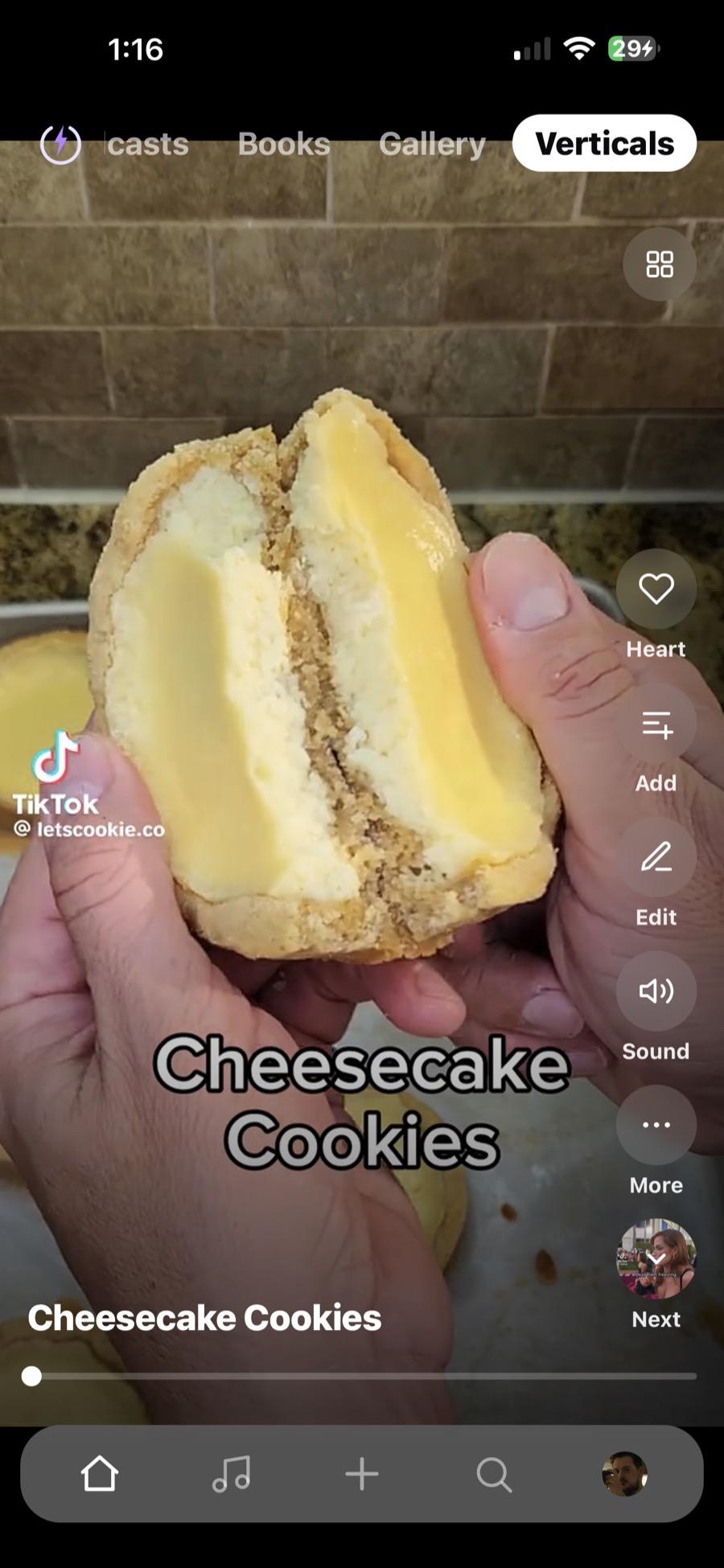A short vertical video playing on a phone, with buttons down the side