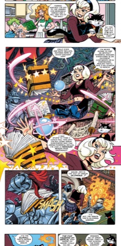 Reading a comic on the phone