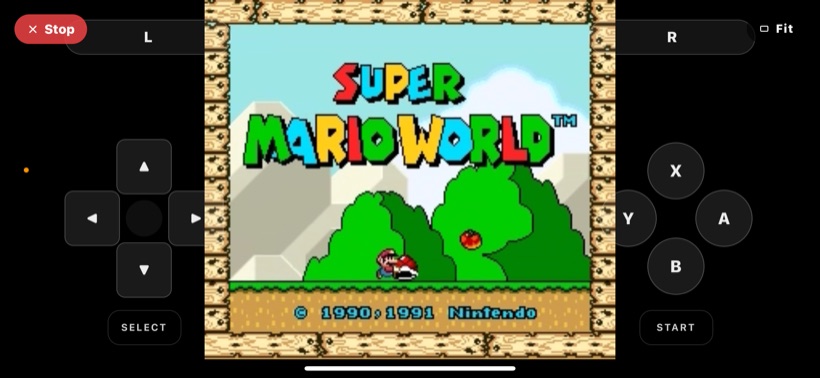 Playing a game on the phone with on-screen controls