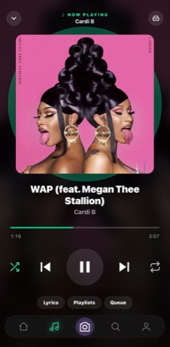 Now playing on the Ampchor phone app